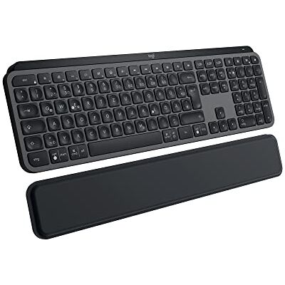 Logitech MX Keys S PLUS kabellose Tastatur uns Palm Rest Low Profile Fluid Quiet Typing, Programmable, Backlighting, Bluetooth, USB C, Windows PC, Linux, Chrome, Mac, Deutsches QWERTZ Grau Logitech MX Keys S PLUS kabellose Tastatur uns Palm Rest Low Profile Fluid Quiet Typing, Programmable, Backlighting, Bluetooth, USB C, Windows PC, Linux, Chrome, Mac, Deutsches QWERTZ Grau