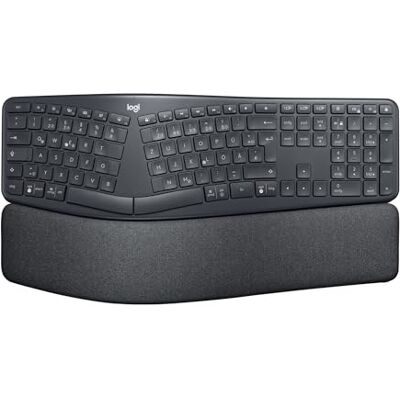 Logitech ERGO K860 kabellose ergonomische Tastatur – geteilte Tastatur, Handballenauflage, natürliches Tippen, schmutzabweisendes Material, Bluetooth und USB-Verbindung, für Windows/Mac Graphit Logitech ERGO K860 kabellose ergonomische Tastatur – geteilte Tastatur, Handballenauflage, natürliches Tippen, schmutzabweisendes Material, Bluetooth und USB-Verbindung, für Windows/Mac Graphit