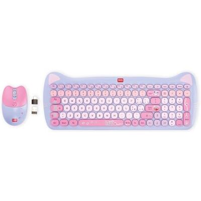 LEGAMI Tastatur-Set mit 15 Multimedia-Tasten, kabellose Maus mit 3 Geschwindigkeitsoptionen, ideal für das Büro, Thema Meow LEGAMI Tastatur-Set mit 15 Multimedia-Tasten, kabellose Maus mit 3 Geschwindigkeitsoptionen, ideal für das Büro, Thema Meow
