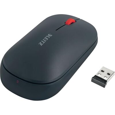 Leitz SureTrack Kabellose Bluetooth-Maus, Beidhändige Maus für Laptop/Computer, Bluetooth oder 2,4 GHz USB-A Dongle Anschluss, Windows, Android & Apple, Cosy Serie, Samtgrau, 65310089 Leitz SureTrack Kabellose Bluetooth-Maus, Beidhändige Maus für Laptop/Computer, Bluetooth oder 2,4 GHz USB-A Dongle Anschluss, Windows, Android & Apple, Cosy Serie, Samtgrau, 65310089