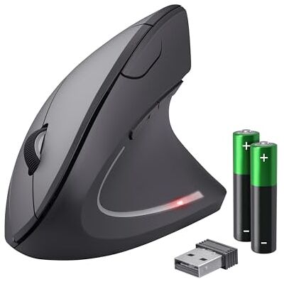 Trust Verto Kabellose Vertikale Maus, Wireless Ergonomische Maus, Schwarz Vorbeugung Gegen Mausarm/Tennisarm (RSI Syndrom) für Rechtshänder, 800-1600 DPI, Funkmaus PC Laptop Mac, mit Batterien Trust Verto Kabellose Vertikale Maus, Wireless Ergonomische Maus, Schwarz Vorbeugung Gegen Mausarm/Tennisarm (RSI Syndrom) für Rechtshänder, 800-1600 DPI, Funkmaus PC Laptop Mac, mit Batterien