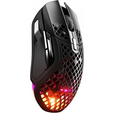 SteelSeries Aerox 5 Wireless – RGB Gaming-Mouse mit Öffnungen in der Oberfläche – Federleichtes, wasserabweisendes Design – 9 Tasten – Bluetooth/2,4 GHz – Optischer TrueMove Air-Sensor mit 18.000 DPI SteelSeries Aerox 5 Wireless – RGB Gaming-Mouse mit Öffnungen in der Oberfläche – Federleichtes, wasserabweisendes Design – 9 Tasten – Bluetooth/2,4 GHz – Optischer TrueMove Air-Sensor mit 18.000 DPI