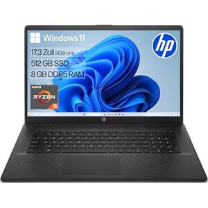 HP Laptop mit 17,3" FHD Display, AMD Ryzen 5 7520U, 8GB DDR5 RAM, 512 GB SSD, AMD Radeon-Grafik, Windows 11, QWERTZ, Schwarz inkl. 25 GB Dropbox-Speicher für 12 Monate HP Laptop mit 17,3" FHD Display, AMD Ryzen 5 7520U, 8GB DDR5 RAM, 512 GB SSD, AMD Radeon-Grafik, Windows 11, QWERTZ, Schwarz inkl. 25 GB Dropbox-Speicher für 12 Monate