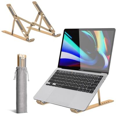 Roe Tenpo Laptop Ständer Höhenverstellbar aus Aluminiumlegierung, 6 Gänge laptopständer for Desk Kompatibel mit MacBook Air, Pro, Dell Allen Laptops 10-15,6" (Gold) Roe Tenpo Laptop Ständer Höhenverstellbar aus Aluminiumlegierung, 6 Gänge laptopständer for Desk Kompatibel mit MacBook Air, Pro, Dell Allen Laptops 10-15,6" (Gold)