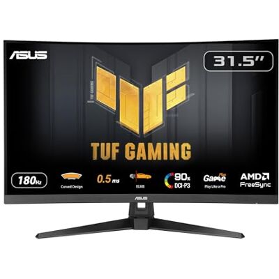 Asus TUF Gaming VG32WQ3B 32 Zoll WQHD Curved Monitor 180 Hz, 1ms GtG, FreeSync, AdaptiveSync, HDR 10 Fast-VA Panel, 16:9, 2560x1440, DisplayPort, HDMI, Speaker Asus TUF Gaming VG32WQ3B 32 Zoll WQHD Curved Monitor 180 Hz, 1ms GtG, FreeSync, AdaptiveSync, HDR 10 Fast-VA Panel, 16:9, 2560x1440, DisplayPort, HDMI, Speaker