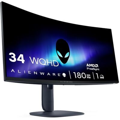 Alienware 34 Gaming Monitor AW3425DWM, WQHD (3440x1440), 21:9 1500R Curved, 180Hz, VA, 1ms, AMD FreeSync Premium, VESA AdaptiveSync, 95% DCI-P3, HDR400, DisplayPort, 2 HDMI, 3 USB, 3 Jahre Garantie Alienware 34 Gaming Monitor AW3425DWM, WQHD (3440x1440), 21:9 1500R Curved, 180Hz, VA, 1ms, AMD FreeSync Premium, VESA AdaptiveSync, 95% DCI-P3, HDR400, DisplayPort, 2 HDMI, 3 USB, 3 Jahre Garantie