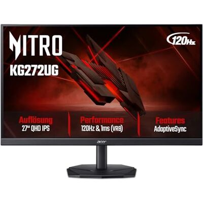 Acer Nitro KG272U G Gaming Monitor 27 Zoll (69 cm Bildschirm) WQHD, IPS, 120Hz, 1ms(VRB), DP 1.2, 2xHDMI 2.0, AdaptiveSync Acer Nitro KG272U G Gaming Monitor 27 Zoll (69 cm Bildschirm) WQHD, IPS, 120Hz, 1ms(VRB), DP 1.2, 2xHDMI 2.0, AdaptiveSync