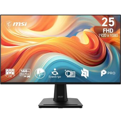 MSI PRO MP251A E14L Computer-Monitor IPS, 24,5 Zoll FHD, 144 Hz, 1 ms 1920x1080, Adaptive-Sync, Augenschutz, HDMI 1.4b, rahmenlos, neigbar, VESA-Halterung, schwarz MSI PRO MP251A E14L Computer-Monitor IPS, 24,5 Zoll FHD, 144 Hz, 1 ms 1920x1080, Adaptive-Sync, Augenschutz, HDMI 1.4b, rahmenlos, neigbar, VESA-Halterung, schwarz