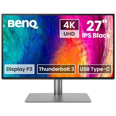 BenQ PD2725U Grafiker Monitor (AQCOLOR Technologie, 27 Zoll, 4K UHD, IPS, P3 Farbraum, Thunderbolt /USB-C-Laden, DP / HDMI, KVM, Hardware kalibriert, HDR 400, Höhenverstellbar), MacBook kompatibel BenQ PD2725U Grafiker Monitor (AQCOLOR Technologie, 27 Zoll, 4K UHD, IPS, P3 Farbraum, Thunderbolt /USB-C-Laden, DP / HDMI, KVM, Hardware kalibriert, HDR 400, Höhenverstellbar), MacBook kompatibel