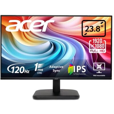 Acer EK241YG Monitor 24 Zoll (60,5 cm) Full HD, IPS, 120Hz, Home Office 24 Zoll (60 cm Bildschirm) Full HD, 120Hz, 1ms (VRB), HDMI, AdaptiveSync, 99% sRGB, VESA Acer EK241YG Monitor 24 Zoll (60,5 cm) Full HD, IPS, 120Hz, Home Office 24 Zoll (60 cm Bildschirm) Full HD, 120Hz, 1ms (VRB), HDMI, AdaptiveSync, 99% sRGB, VESA