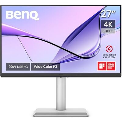 BenQ MA270U 27 Zoll 4K 3840x2160 Monitor für MacBook Pro/Air, Dual USB-C, 90W-Stromversorgung, Mac Color Match, USB-Hub, Helligkeits- und Lautstärkeregelung auf Mac, Verstellbarer Fuß, P3-Farbraum BenQ MA270U 27 Zoll 4K 3840x2160 Monitor für MacBook Pro/Air, Dual USB-C, 90W-Stromversorgung, Mac Color Match, USB-Hub, Helligkeits- und Lautstärkeregelung auf Mac, Verstellbarer Fuß, P3-Farbraum