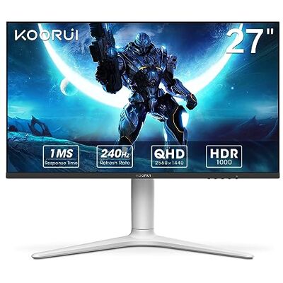 KOORUI Gaming Monitor 27 Zoll, PC Bildschirm QHD(2560 * 1440), 240Hz, VA Mini LED, 1ms, Adaptive Sync, 2xHDMI 2.0 & DPort 1.4, HDR 1000, DCI-P3 95%, VESA 75 * 75mm, Eye Care, Höhenverstellbar KOORUI Gaming Monitor 27 Zoll, PC Bildschirm QHD(2560 * 1440), 240Hz, VA Mini LED, 1ms, Adaptive Sync, 2xHDMI 2.0 & DPort 1.4, HDR 1000, DCI-P3 95%, VESA 75 * 75mm, Eye Care, Höhenverstellbar
