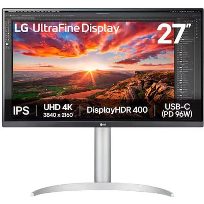 LG 27UP85ZK-W 27 Zoll 4K UHD IPS Monitor, DisplayHDR 400, 95% DCI-P3, 1x USB-C (90W), 2X HDMI 2.0, 1x DisplayPort 1.4, Weiß LG 27UP85ZK-W 27 Zoll 4K UHD IPS Monitor, DisplayHDR 400, 95% DCI-P3, 1x USB-C (90W), 2X HDMI 2.0, 1x DisplayPort 1.4, Weiß