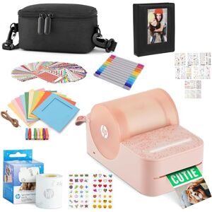 HP Sprocket Panorama Tragbarer Sofort-Farbetiketten- und Fotodrucker (Rosa), Geschenkpaket mit Etui, Zink-Rolle, Fotoalbum, Markern, Aufklebern und Rahmen HP Sprocket Panorama Tragbarer Sofort-Farbetiketten- und Fotodrucker (Rosa), Geschenkpaket mit Etui, Zink-Rolle, Fotoalbum, Markern, Aufklebern und Rahmen