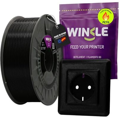 WINKLE FEED YOUR PRINTER WINKLE Filament PETG FR 1,75 mm Schwarz 1 kg, Filament für 3D-Drucker, PETG flammwidrig nach EN13501-1 für elektronische Anwendungen und Exposition gegenüber Wärmequellen, dimensionale Präzision WINKLE FEED YOUR PRINTER WINKLE Filament PETG FR 1,75 mm Schwarz 1 kg, Filament für 3D-Drucker, PETG flammwidrig nach EN13501-1 für elektronische Anwendungen und Exposition gegenüber Wärmequellen, dimensionale Präzision