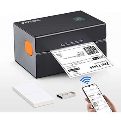 VEVOR Bluetooth Etikettendrucker HD(300DPI), DHL Etikettendrucker mit USB-Anschluss und Automatische Erkennung von Etiketten, Unterstützt Windows/MacOS/Linux, Geeignet für Amazon, Ebay, Etsy, etc VEVOR Bluetooth Etikettendrucker HD(300DPI), DHL Etikettendrucker mit USB-Anschluss und Automatische Erkennung von Etiketten, Unterstützt Windows/MacOS/Linux, Geeignet für Amazon, Ebay, Etsy, etc