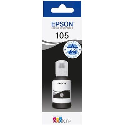 Epson EcoTank 105 Original Tintenflasche, Schwarz, Pigmenttinte Epson EcoTank 105 Original Tintenflasche, Schwarz, Pigmenttinte