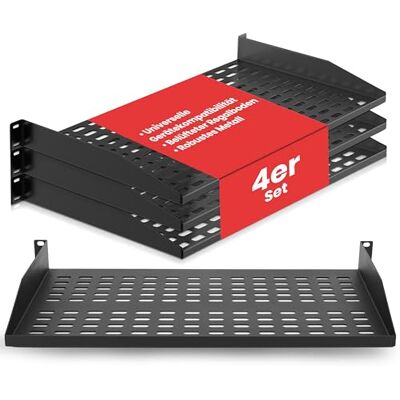 Pyle Fachboden 4er Set 19 Zoll 1U Rack Shelf – Belüfteter Stahl Rackboden für Netzwerkschrank und Serverschrank, Ablage für Patchpanel und Netzwerkgeräte, 50 kg Tragkraft Pyle Fachboden 4er Set 19 Zoll 1U Rack Shelf – Belüfteter Stahl Rackboden für Netzwerkschrank und Serverschrank, Ablage für Patchpanel und Netzwerkgeräte, 50 kg Tragkraft