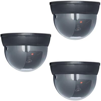 Relaxdays Kamera Attrappe, 3er Set, blinkende LED, innen & außen, batteriebetrieben, Überwachungskamera Dummy, schwarz Relaxdays Kamera Attrappe, 3er Set, blinkende LED, innen & außen, batteriebetrieben, Überwachungskamera Dummy, schwarz