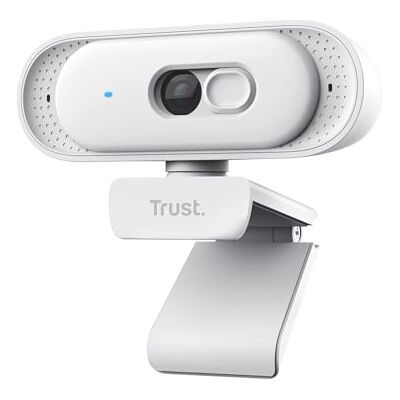 Trust Ovala 2K QHD Webcam mit Mikrofon und Blickschutzfilter, Weiß Trust Ovala 2K QHD Webcam mit Mikrofon und Blickschutzfilter, Weiß