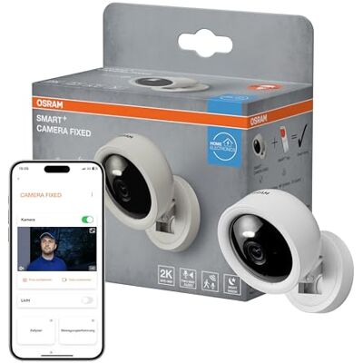 Osram SMART+ WiFi Kamera 4MP 2K QHD, Nachtsicht 7m, Zwei-Wege-Audio, microSD 256GB, Alexa kompatibel, Indoor Weiß Osram SMART+ WiFi Kamera 4MP 2K QHD, Nachtsicht 7m, Zwei-Wege-Audio, microSD 256GB, Alexa kompatibel, Indoor Weiß