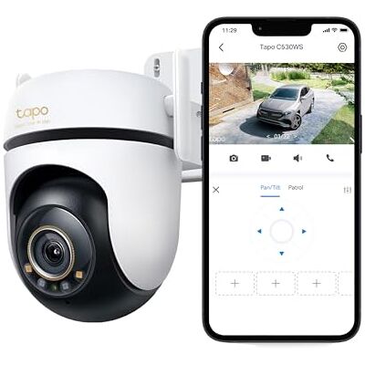 Tapo C530WS 360° Überwachungskamera Außen, 3K 5MP, Starlight Farbe Nachtsicht, KI-Erkennung, Bewegungsverfolgung, WLAN oder Ethernet, microSD-Karte bis zu 512 GB Tapo C530WS 360° Überwachungskamera Außen, 3K 5MP, Starlight Farbe Nachtsicht, KI-Erkennung, Bewegungsverfolgung, WLAN oder Ethernet, microSD-Karte bis zu 512 GB
