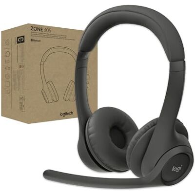 Logitech Zone 305 Business, kabelloses Bluetooth-Headset mit Mikrofon, für Google Meet, Voice, Zoom, kompatibel Windows, Mac, Chrome, Linux, iOS, iPadOS, Android Schwarz Logitech Zone 305 Business, kabelloses Bluetooth-Headset mit Mikrofon, für Google Meet, Voice, Zoom, kompatibel Windows, Mac, Chrome, Linux, iOS, iPadOS, Android Schwarz