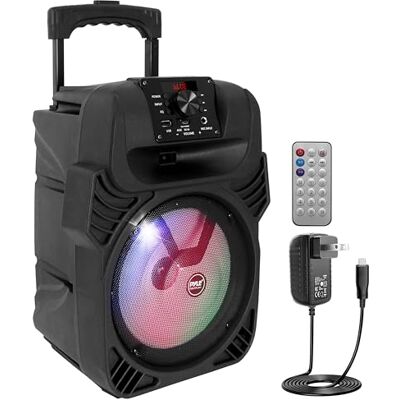 Pyle PA Lautsprecher Bluetooth, Musikbox, Partybox, Karaoke Maschine 400W, 8" Subwoofer, 4 Ohm/55-20kHz, USB/MP3/FM-Radio/ 6,35mm Mikrofoneingänge, Mehrfarbige LED Party Lichter, Akku & Fernbedienung Pyle PA Lautsprecher Bluetooth, Musikbox, Partybox, Karaoke Maschine 400W, 8" Subwoofer, 4 Ohm/55-20kHz, USB/MP3/FM-Radio/ 6,35mm Mikrofoneingänge, Mehrfarbige LED Party Lichter, Akku & Fernbedienung