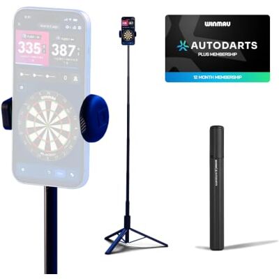 WINMAU Autodarts Dart Scoring Halterung Handy-Stativ für Autoscoring bis 89mm 12 Monate Plus Mitgliedschaft Handyständer von & Autodarts Kompatibel Geräten bis 89 mm Breite Profi Dart Zubehör WINMAU Autodarts Dart Scoring Halterung Handy-Stativ für Autoscoring bis 89mm 12 Monate Plus Mitgliedschaft Handyständer von & Autodarts Kompatibel Geräten bis 89 mm Breite Profi Dart Zubehör