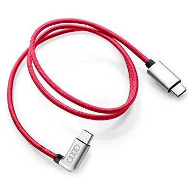 Audi 8S0051435L Ladekabel USB-C auf USB-C Verbindungskabel Kabel gewinkelt rot Audi 8S0051435L Ladekabel USB-C auf USB-C Verbindungskabel Kabel gewinkelt rot