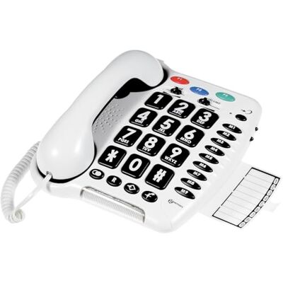 Geemarc CL100 Schnurgebundenes Großtastentelefon mit verstärkter Empfangslautstärke, lautem Klingelton und Speichertasten für Senioren Geringer bis mittlerer Hörverlust Version DE Geemarc CL100 Schnurgebundenes Großtastentelefon mit verstärkter Empfangslautstärke, lautem Klingelton und Speichertasten für Senioren Geringer bis mittlerer Hörverlust Version DE