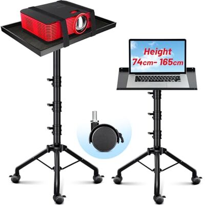 CAHAYA Beamer Ständer Projektor Halterung Multifunktionaler mit Omni-Direktionalen Rollen Bodenständer für Laptop Ständer Projektor Kamera mit verstellbarer Höhe für Outdoor-Filme CY0332 CAHAYA Beamer Ständer Projektor Halterung Multifunktionaler mit Omni-Direktionalen Rollen Bodenständer für Laptop Ständer Projektor Kamera mit verstellbarer Höhe für Outdoor-Filme CY0332