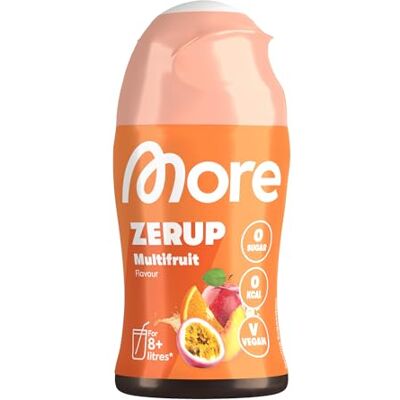 MORE NUTRITION MORE Zerup, Multifrucht, 65 ml, für bis zu 8 l Fertiggetränk, zuckerfreier Sirup mit u.a. echten Fruchtextrakten, vegan, zero Kalorien made in Germany MORE NUTRITION MORE Zerup, Multifrucht, 65 ml, für bis zu 8 l Fertiggetränk, zuckerfreier Sirup mit u.a. echten Fruchtextrakten, vegan, zero Kalorien made in Germany
