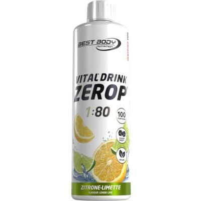 Best Body Nutrition Vital Drink ZEROP Zitrone-Limette, Original Getränkekonzentrat Sirup zuckerfrei, 1:80 ergibt 40 Liter Fertiggetränk, 500 ml Best Body Nutrition Vital Drink ZEROP Zitrone-Limette, Original Getränkekonzentrat Sirup zuckerfrei, 1:80 ergibt 40 Liter Fertiggetränk, 500 ml