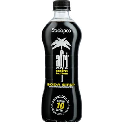 Sodapop Sirup afri cola extra koffein, 500ml, für bis zu 10 Liter Getränk kalorienarm, Extraportion Koffein Sodapop Sirup afri cola extra koffein, 500ml, für bis zu 10 Liter Getränk kalorienarm, Extraportion Koffein