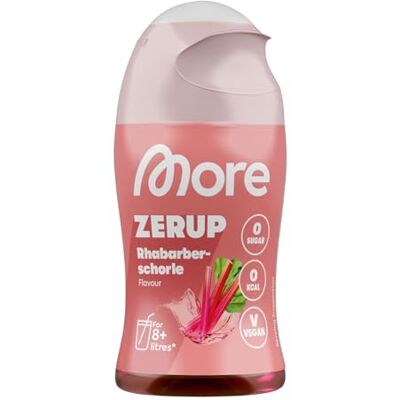 MORE NUTRITION MORE Zerup, Rhabarberschorle, 65 ml, für bis zu 8 l Fertiggetränk Zuckerfreier Sirup mit u.a. echten Fruchtextrakten, vegan, zero Kalorien made in Germany MORE NUTRITION MORE Zerup, Rhabarberschorle, 65 ml, für bis zu 8 l Fertiggetränk Zuckerfreier Sirup mit u.a. echten Fruchtextrakten, vegan, zero Kalorien made in Germany