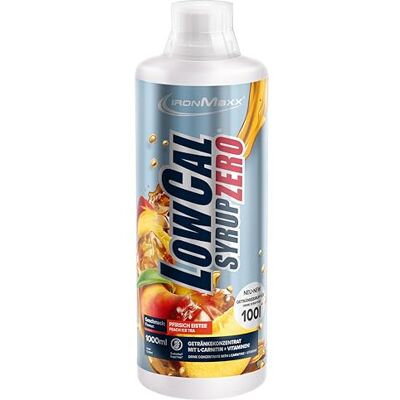 IronMaxx LowCal Syrup Zero Pfirsich-Eistee 1000ml zuckerfreies Getränkesirup 1:100 ergibt 100l Getränkemischung Getränkekonzentrat mit 22mg L-Carnitin und 19mg Magnesium pro Portion IronMaxx LowCal Syrup Zero Pfirsich-Eistee 1000ml zuckerfreies Getränkesirup 1:100 ergibt 100l Getränkemischung Getränkekonzentrat mit 22mg L-Carnitin und 19mg Magnesium pro Portion