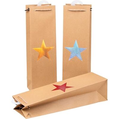 Heku Weihnachts-Flaschentaschen mit stilvollem Stern-Motiv, 24 Stück, 3 Farben (rot, silber, gold), Robust und Wiederverwendbar, Ideal für Wein und Spirituosen, 40x10x12cm, Perfekt für alle Anlässe Heku Weihnachts-Flaschentaschen mit stilvollem Stern-Motiv, 24 Stück, 3 Farben (rot, silber, gold), Robust und Wiederverwendbar, Ideal für Wein und Spirituosen, 40x10x12cm, Perfekt für alle Anlässe