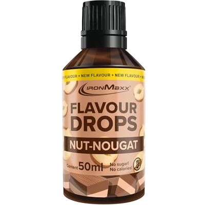 IronMaxx Flavour Drops Nuss Nougat 50 ml Zuckerfreie Aromatropfen mit Sucralose Kalorienfrei & vielseitig einsetzbar Ideal für Shakes & Desserts IronMaxx Flavour Drops Nuss Nougat 50 ml Zuckerfreie Aromatropfen mit Sucralose Kalorienfrei & vielseitig einsetzbar Ideal für Shakes & Desserts