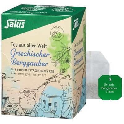 Salus Tee Griechischer Bergzauber Tee aus aller Welt 15 Filterbeutel Bio Kräutertee mit feiner Zitronenmyrte erinnert an griechische Olivenhaine, tolle Buchten und zauberhafte Strände Salus Tee Griechischer Bergzauber Tee aus aller Welt 15 Filterbeutel Bio Kräutertee mit feiner Zitronenmyrte erinnert an griechische Olivenhaine, tolle Buchten und zauberhafte Strände