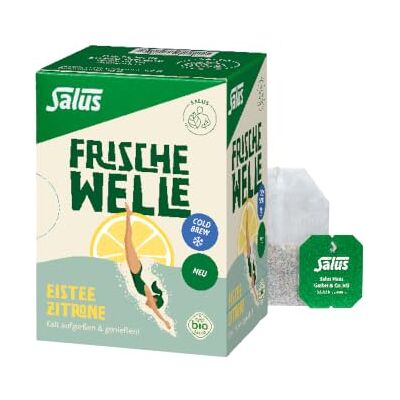 Salus – Frische Welle – Eistee Zitrone – 1x 15 Filterbeutel (33g) – erfrischender Cold Brew Tee – bio Salus – Frische Welle – Eistee Zitrone – 1x 15 Filterbeutel (33g) – erfrischender Cold Brew Tee – bio