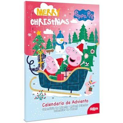dekora Peppa Pig Adventskalender – mit 24 Pralinen – insgesamt 50 g – Milchschokolade – natürliche Farbstoffe – speziell für Weihnachten dekora Peppa Pig Adventskalender – mit 24 Pralinen – insgesamt 50 g – Milchschokolade – natürliche Farbstoffe – speziell für Weihnachten