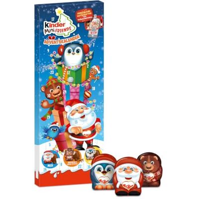 Kinder Mini Friends Adventskalender 2026, Weihnachtskalender 164 g Schokoladen-Spezialitäten in 3 Geschmacksrichtungen: Milch, Knusperkeks und Knusperkeks mit Karamellgeschmack Kinder Mini Friends Adventskalender 2026, Weihnachtskalender 164 g Schokoladen-Spezialitäten in 3 Geschmacksrichtungen: Milch, Knusperkeks und Knusperkeks mit Karamellgeschmack