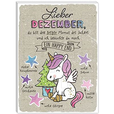 H:)PPY life H:) PPY life Adventskalender Motiv „Einhorn“ 26 cm x 35 cm, Schoko-Adventskalender, 75 g Kalender mit Schokolade für Kinder, Mädchen 51127 H:)PPY life H:) PPY life Adventskalender Motiv „Einhorn“ 26 cm x 35 cm, Schoko-Adventskalender, 75 g Kalender mit Schokolade für Kinder, Mädchen 51127