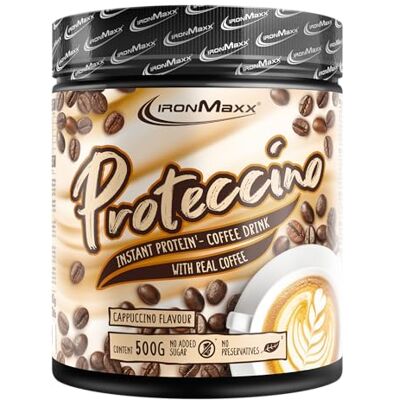 IronMaxx Proteccino Cappuccino 500g Dose Protein Kaffee mit echtem Kaffee-Extrakt und Koffein Ohne Zuckerzusatz und Konservierungsstoffe IronMaxx Proteccino Cappuccino 500g Dose Protein Kaffee mit echtem Kaffee-Extrakt und Koffein Ohne Zuckerzusatz und Konservierungsstoffe