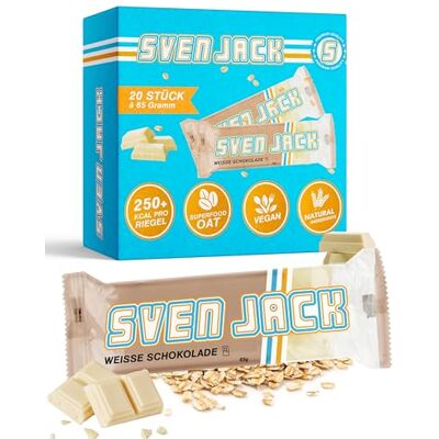 svenjack SVEN JACK Energieriegel WEISSE SCHOKOLADE, 20 x 65 g, Haferriegel, vegan svenjack SVEN JACK Energieriegel WEISSE SCHOKOLADE, 20 x 65 g, Haferriegel, vegan