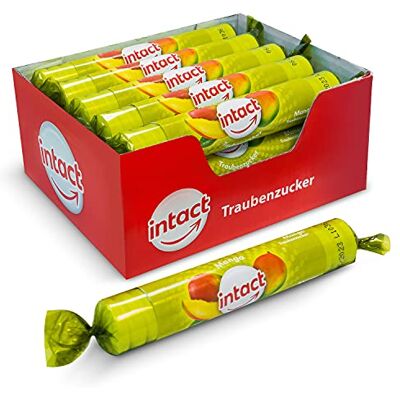 intact Traubenzucker (Mango) Rolle 15 St. • Multipack (15 x 40g) Traubenzucker Bonbons • 100% Vegan intact Traubenzucker (Mango) Rolle 15 St. • Multipack (15 x 40g) Traubenzucker Bonbons • 100% Vegan