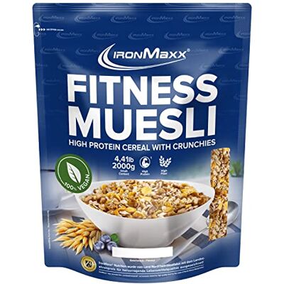 IronMaxx Fitness Müsli Berry Mix 2kg Beutel Veganes High Protein Müsli mit Crunchies Reduzierter Zuckergehalt & Ballaststoffreich IronMaxx Fitness Müsli Berry Mix 2kg Beutel Veganes High Protein Müsli mit Crunchies Reduzierter Zuckergehalt & Ballaststoffreich