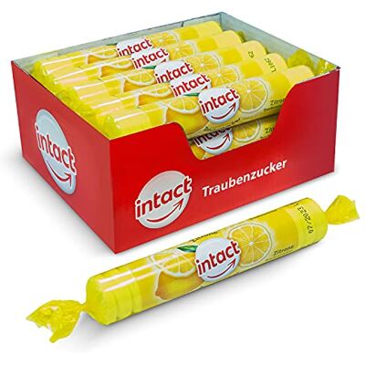 intact Traubenzucker (Zitrone) Rolle 15 St. • Multipack (15 x 40g) Traubenzucker Bonbons • 100% Vegan intact Traubenzucker (Zitrone) Rolle 15 St. • Multipack (15 x 40g) Traubenzucker Bonbons • 100% Vegan