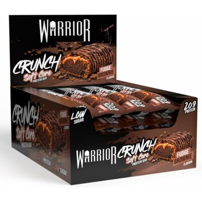 Warrior Crunch Proteinriegel 12 x 64 g – Schoko-Brownie 12 Riegel, 20 g Eiweiß, zuckerarm, proteinreicher Snack, für Sport & Alltag Warrior Crunch Proteinriegel 12 x 64 g – Schoko-Brownie 12 Riegel, 20 g Eiweiß, zuckerarm, proteinreicher Snack, für Sport & Alltag
